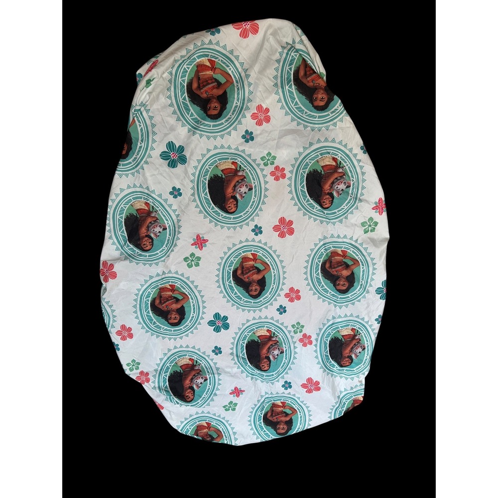 Disney Moana Twin Fitted Sheet Jay Franco & Sons Pua Hibiscus Teal White Pink